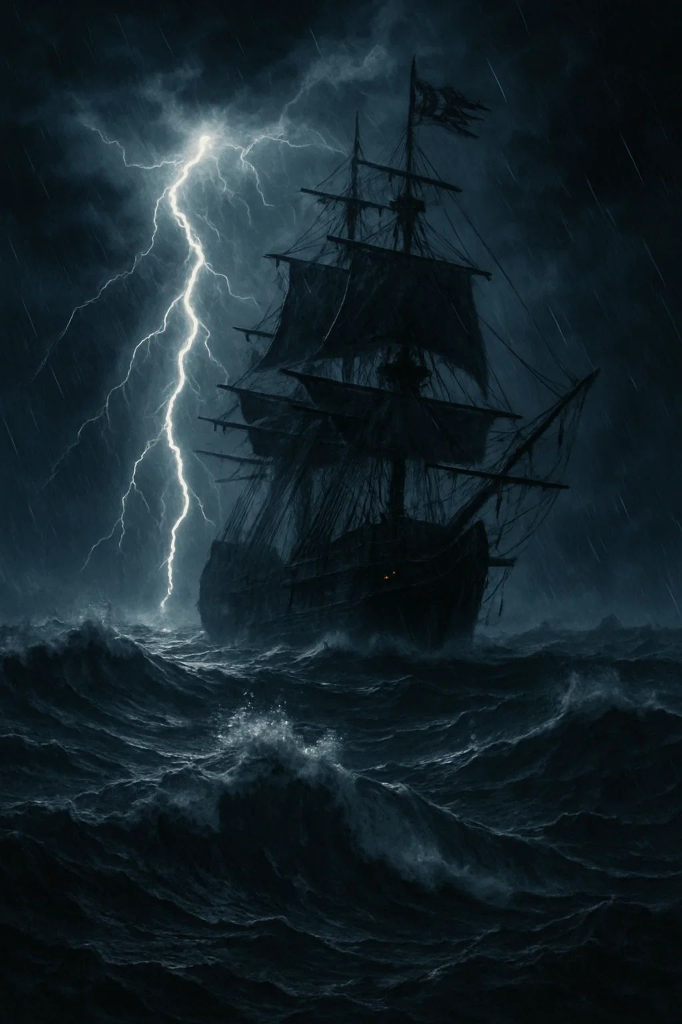 A violent storm in the Atlantic